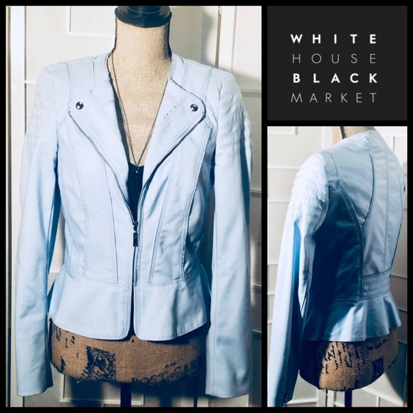 White House Black Market Jackets & Blazers - WHBM Light Blue PERFECT FORM MOTO JACKET